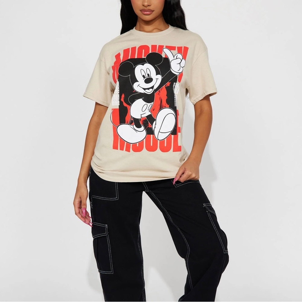 Mickey Mouse Graphic Tee - Sand